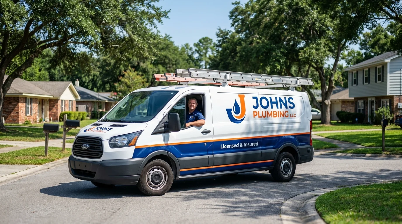 Johns Plumbing LLC service van in Pearl City, HI