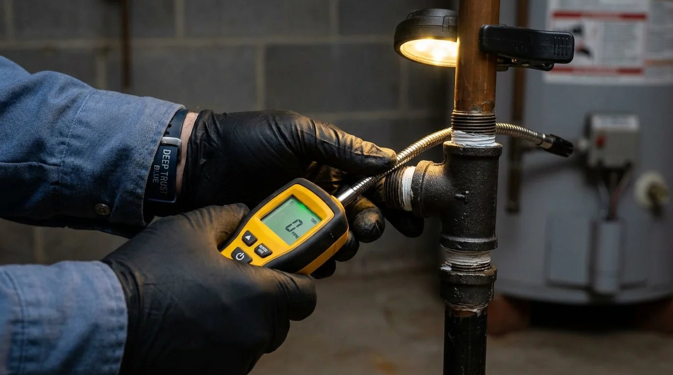 Gas leak detection with electronic sniffer by Johns Plumbing LLC in Pearl City