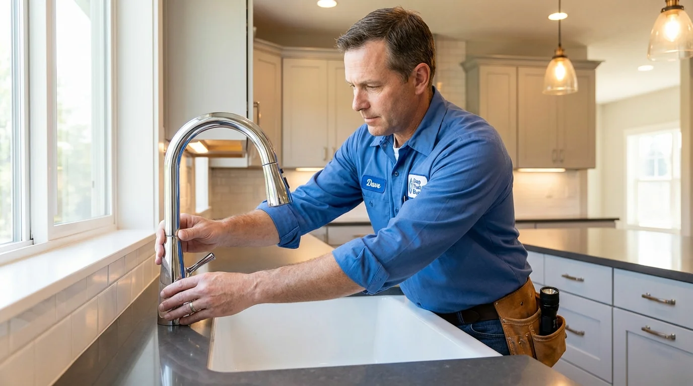 Kitchen faucet installation by Johns Plumbing LLC in Pearl City
