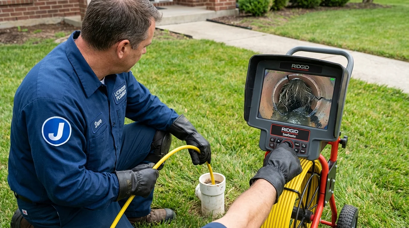 Sewer camera inspection being performed by Johns Plumbing LLC in Pearl City