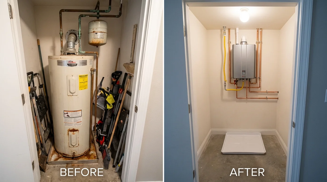 Tank water heater versus wall-mounted tankless unit comparison for Pearl City, HI homeowners
